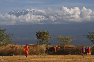 Масайская деревня у подножья Килиманджаро. Амбосели, Кения